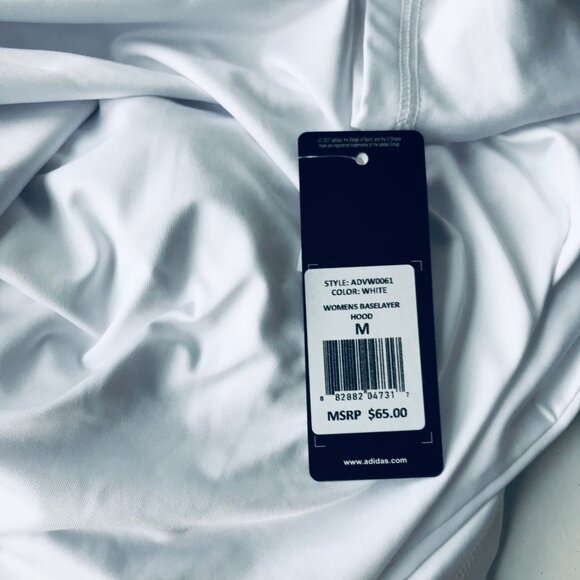 adidas Women's Baselayer  Hoodie  Long Sleeve White NWT MSRP $65 - Picture 5 of 6
